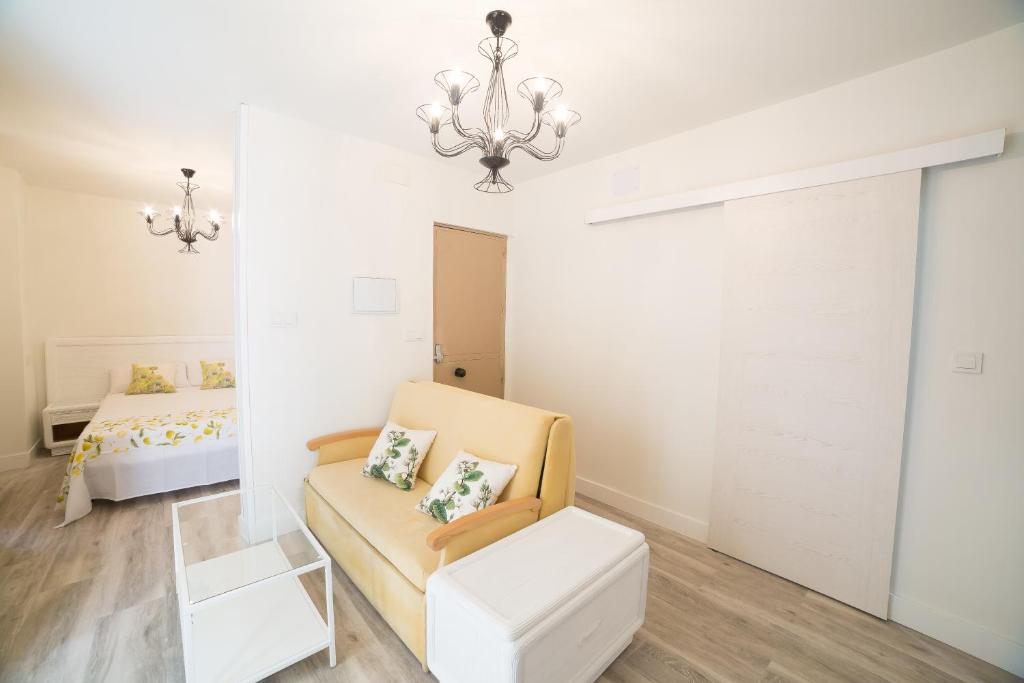 Estudio con balcón, dormitorio separado del salón y la cocina